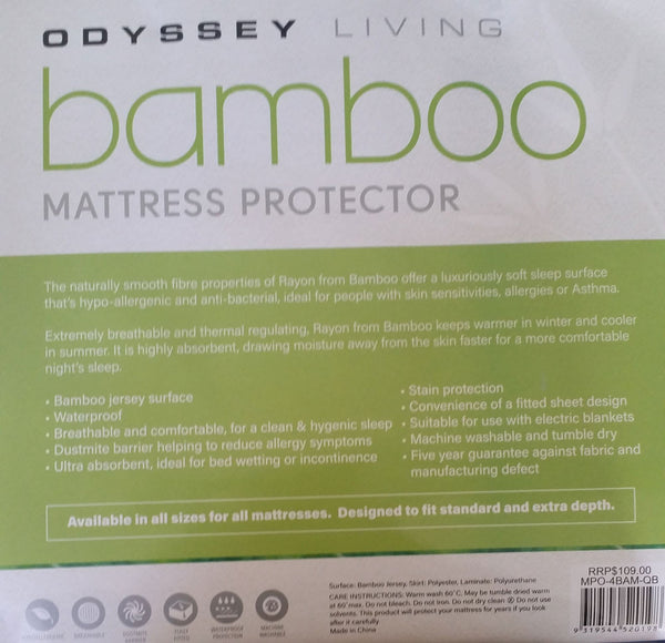 Odyssey Living King Bamboo Mattress Protector