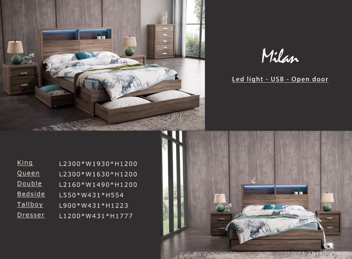 Milan 3 Drawer Frame White