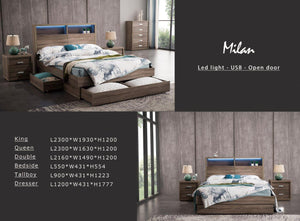 Milan 3 Drawer Frame White