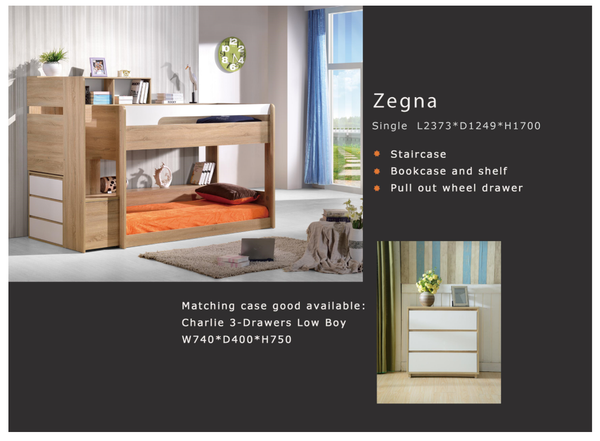 Zegna Bunk Single with Storage